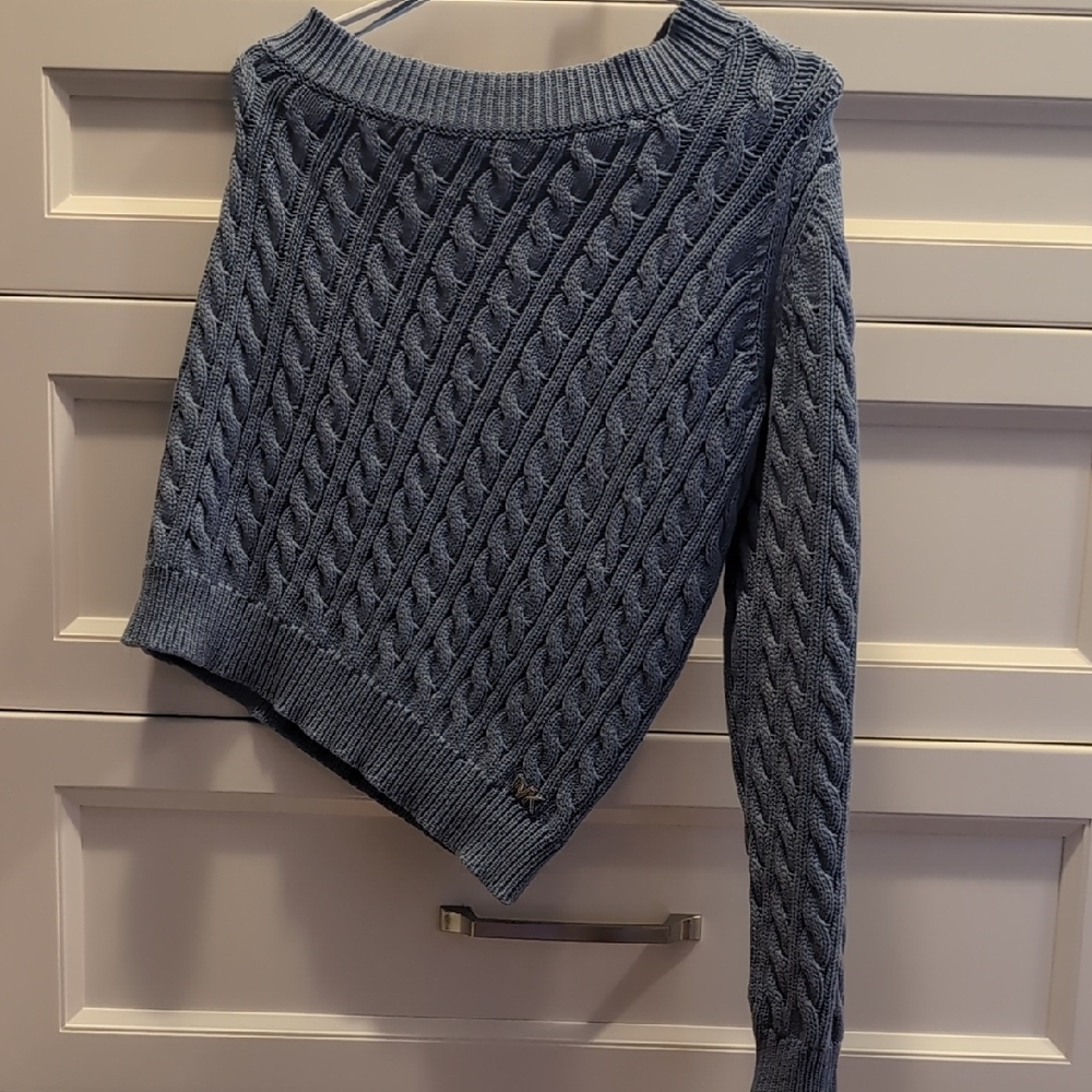 MICHAEL Michael Kors Off-the-Shoulder Blue Sweater